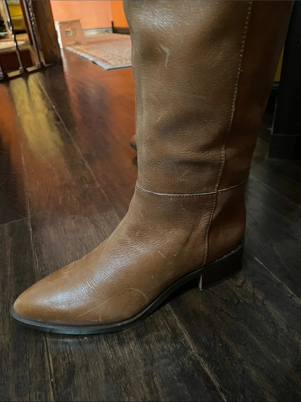 Franco Sarto Brown Over-the-Knee Wide Calf Leather Boots